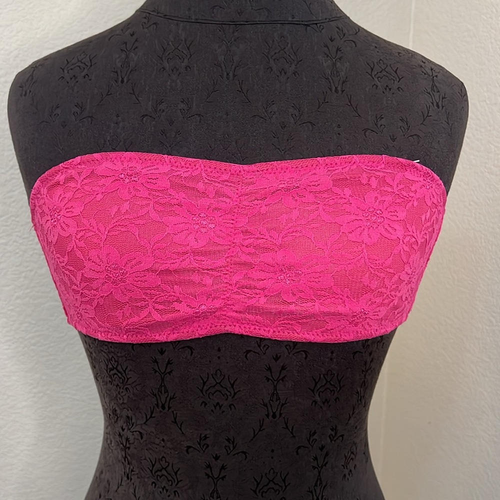 Bebe Lace Bandeau In Pink NEW without Tags